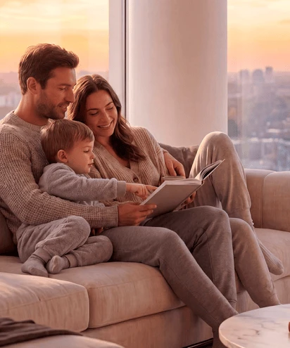 Familia en apartamento Arela