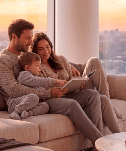 Familia en apartamento Arela