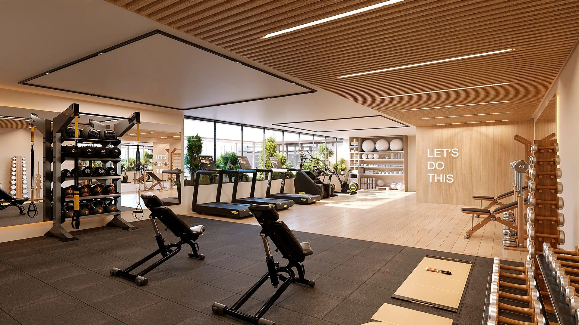 Gimnasio equipado de Arela