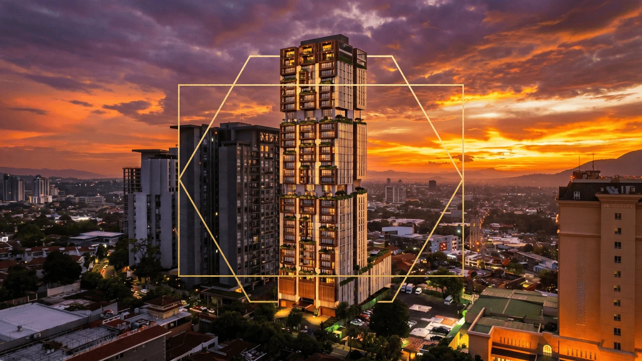 Torre Arela en el skyline de San Benito